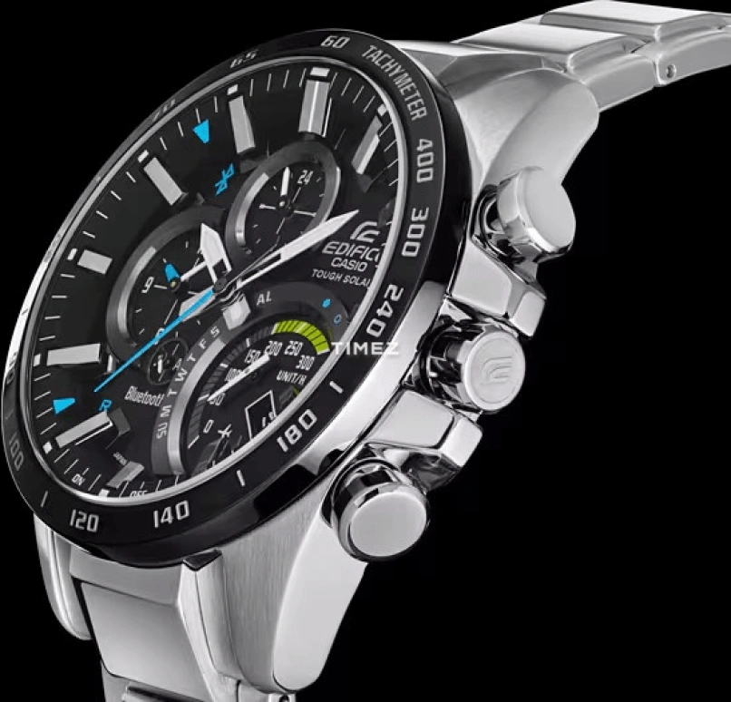 Casio,EDIFICE 48.10mm,48.10mm,Stainless Steel,Black,Quartz,Chronograph,Date,Day,Power Reserve Indicator,Hardlex,Round,EQB501XDB,EQB501XDB-1A