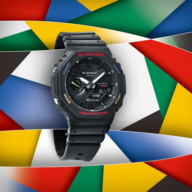 Casio,G-SHOCK 48.50x45.40mm,48.50x45.40mm,Resin,Carbon,Black,Quartz,Countdown,Chronograph,Month,Date,Hardlex,Round,GAB2100FC,GAB2100FC-1A
