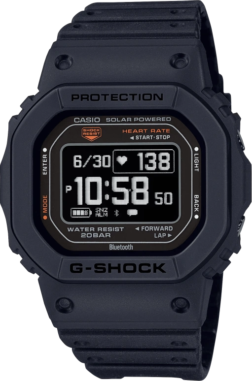 Casio,G-SHOCK 51.10x44.50mm,51.10x44.50mm,Bio-sourced,Black,Quartz,Chronograph,Moonphase,Month,Date,Hardlex,Square,DW,DW-H5600-1