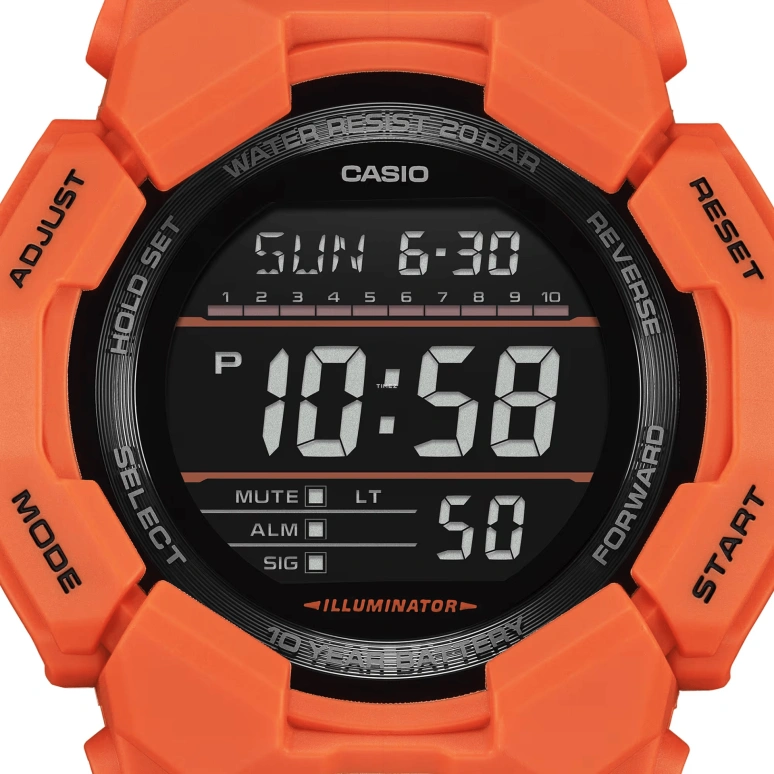 Casio,G-SHOCK 51.90mm,51.90mm,Bio-sourced,Carbon,Resin,Black,Quartz,Countdown,Chronograph,Month,Date,Hardlex,Round,GD010,GD010-4