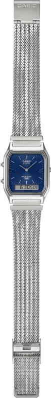 Casio,VINTAGE 38.80x29.80mm,38.80x29.80mm,Resin,Blue,Quartz,Chronograph,Month,Date,Day,Plexi,Glass,Square,AQ230EM,AQ230EM-2A