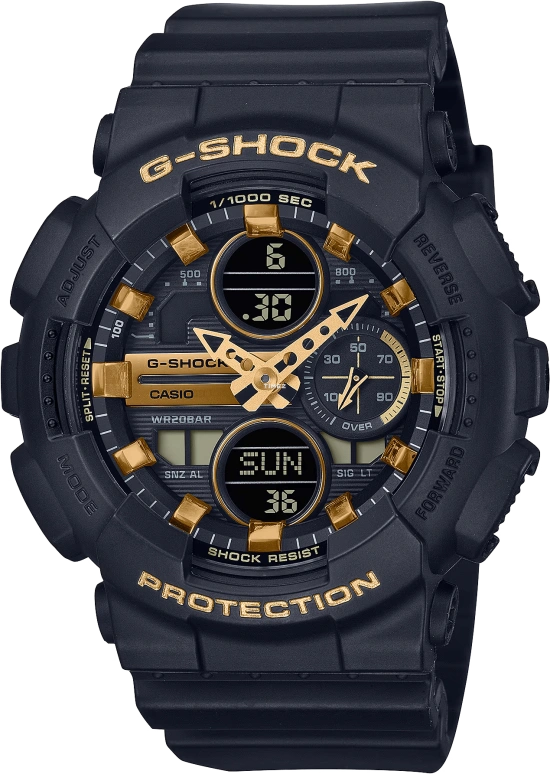 Casio,G-SHOCK 45.90mm,45.90mm,Resin,Black,Quartz,Countdown,Chronograph,Month,Date,Hardlex,Round,GMAS140M,GMAS140M-1A