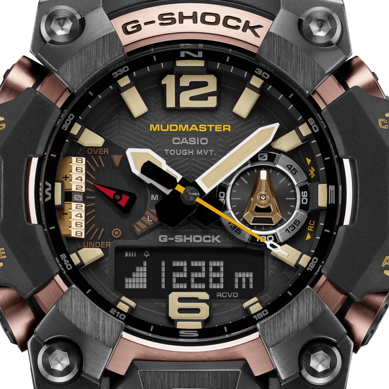 Casio,MASTER OF G - LAND 58.70x52.10mm,58.70x52.10mm,Bio-sourced,Carbon fiber-reinforced resin,Stainless Steel,Black,Quartz,Countdown,Chronograph,Month,Date,Sapphire,Crystal Glass,Round,GWGB1000,GWGB1000-1A4