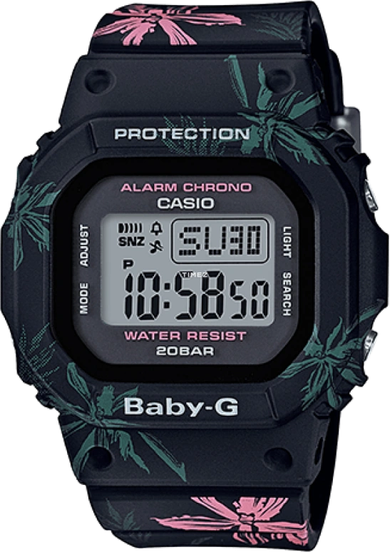 Casio,BABY-G 44.70x40mm,44.70x40mm,Plastic,Black,Grey,Quartz,Rectangular,Black,BGD,BGD-560CF-1E