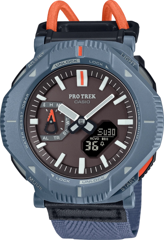 Casio,PROTREK 50.30x46mm,50.30x46mm,Resin,Bio-sourced,Black,Quartz,Countdown,Chronograph,Month,Date,Hardlex,Glass,Square,PRJB001B,PRJB001B-2