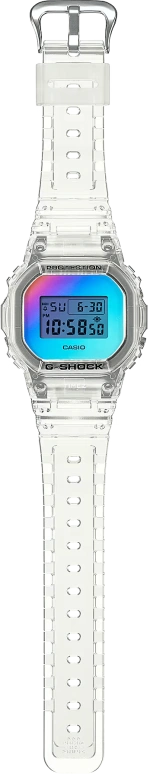 Casio,5600 48.90x42.80mm,48.90x42.80mm,Resin,Gradient,Rainbow,Quartz,Countdown,Chronograph,Month,Date,Hardlex,Square,DW5600SRS,DW5600SRS-7