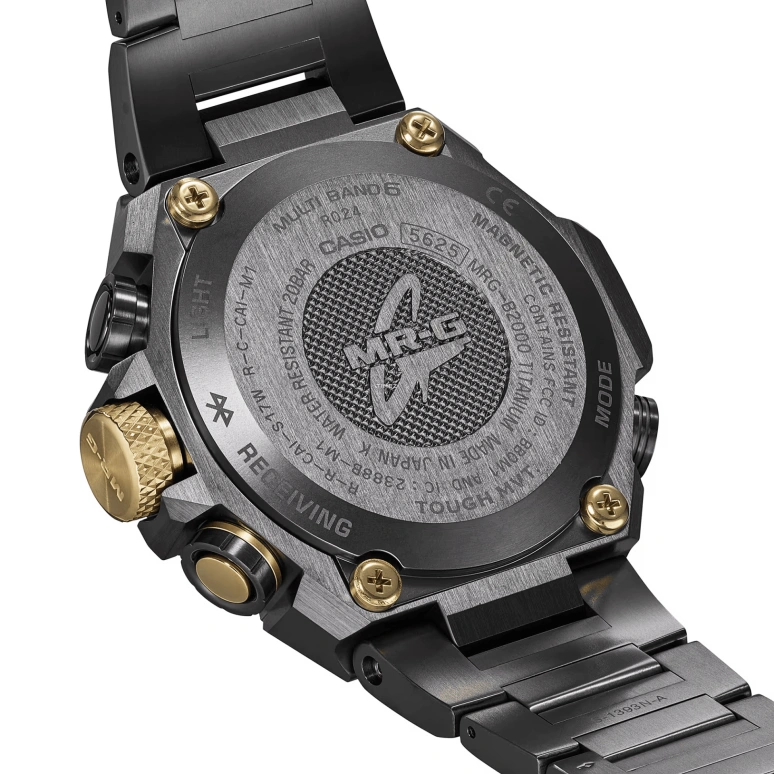 Casio,MR-G 54.70x49.80mm,54.70x49.80mm,Titanium,Black,Quartz,Countdown,Chronograph,Month,Date,Sapphire,Crystal Glass,Round,MRGB2000B,MRGB2000B-1A4
