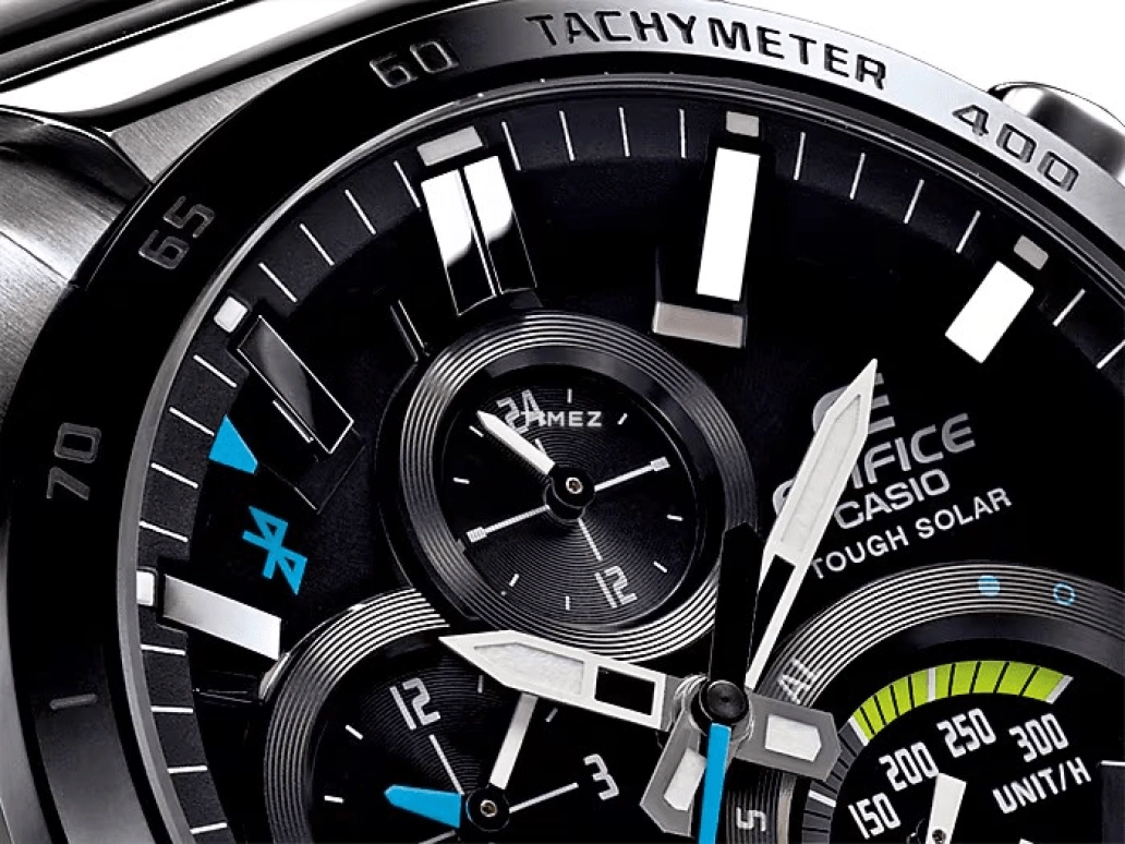 Casio,EDIFICE 48.10mm,48.10mm,Stainless Steel,Black,Quartz,Chronograph,Date,Day,Power Reserve Indicator,Hardlex,Round,EQB501XDB,EQB501XDB-1A