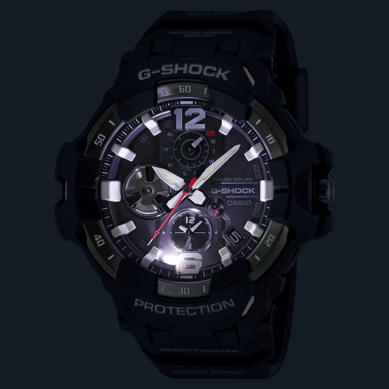Casio,MASTER OF G - AIR 54.70mm,54.70mm,Bio-sourced,Resin,Grey,Quartz,Countdown,Chronograph,Date,Day,Hardlex,Round,GRB300,GRB300-1A