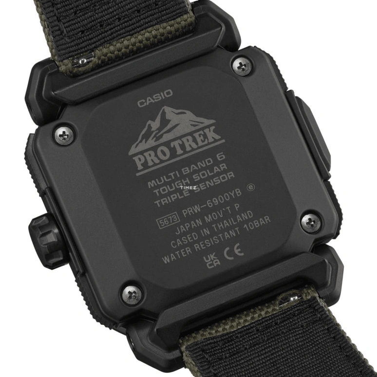 Casio,PROTREK 49.60x44.80mm,49.60x44.80mm,Bio-sourced,Stainless Steel,Black,Quartz,Countdown,Chronograph,Month,Date,Hardlex,Octagon,PRW6900YB,PRW6900YB-3