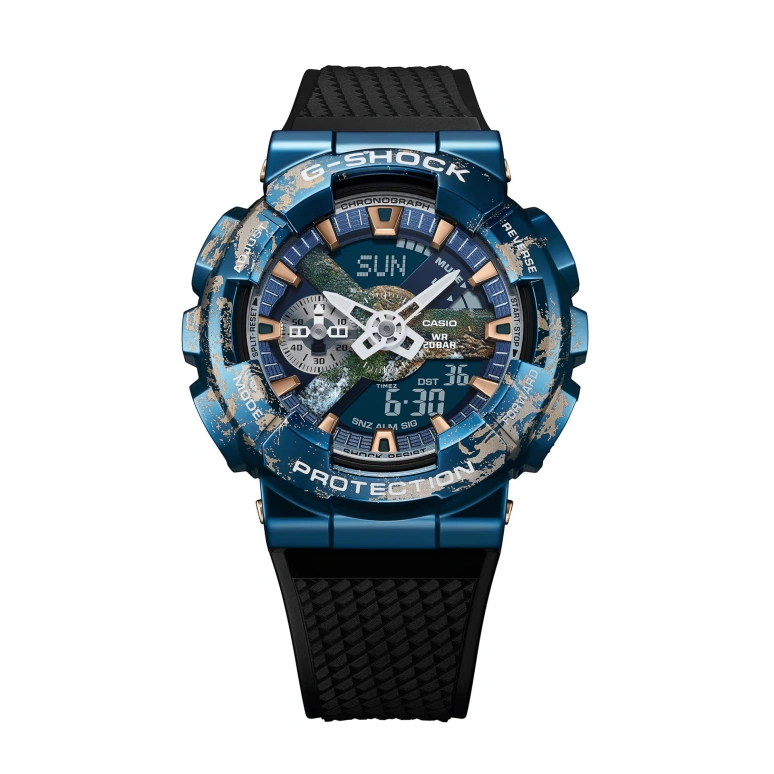 Casio,G-STEEL 48.80mm,48.80mm,Resin,Multi-Color,Quartz,Countdown,Chronograph,Month,Date,Hardlex,Round,GM110EARTH,GM110EARTH-1