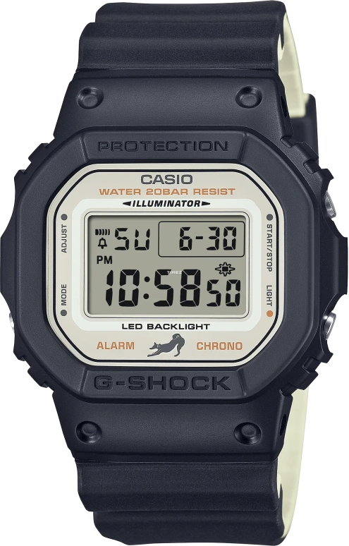 Casio,5600 48.90x42.80mm,48.90x42.80mm,Resin,Bio-sourced,Cream,Quartz,Countdown,Chronograph,Month,Date,Hardlex,Square,DW5600SHB,DW5600SHB-1