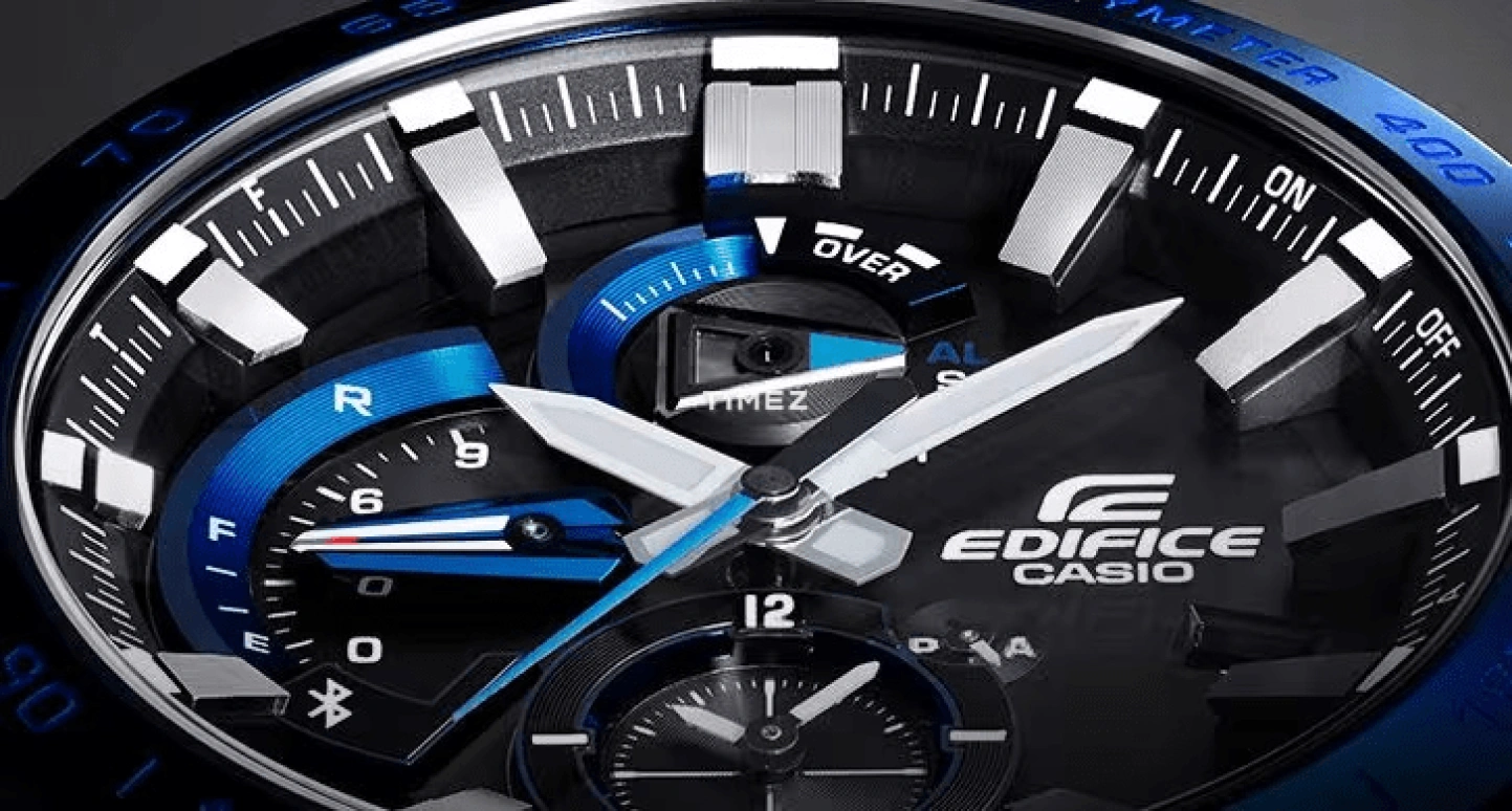Casio,EDIFICE 49.20mm,49.20mm,Stainless Steel,Black,Quartz,Countdown,Date,Day,Power Reserve Indicator,Hardlex,Round,EQB800DB,EQB800DB-1A