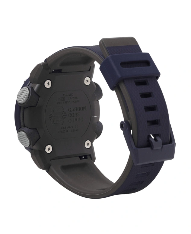 Casio,G-SHOCK 47mm,47mm,Carbon,Resin,Blue,Quartz,Countdown,Chronograph,Month,Date,Hardlex,Round,GA2000,GA2000-2A