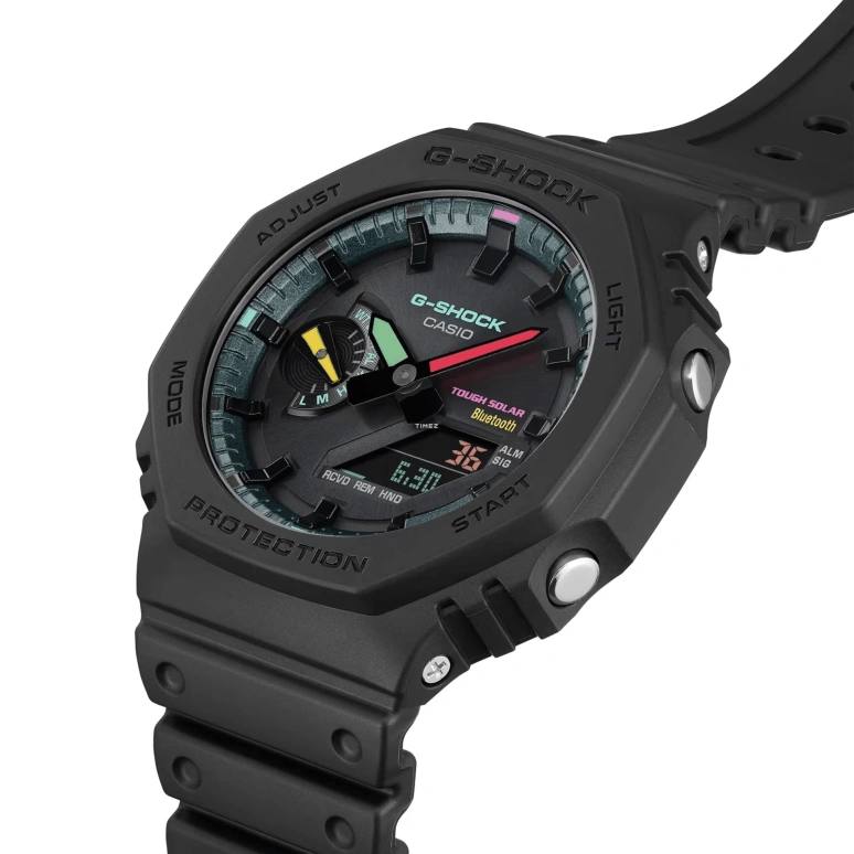 Casio,G-SHOCK 45.40mm,45.40mm,Carbon,Bio-sourced,Resin,Black,Quartz,Countdown,Chronograph,Month,Date,Hardlex,Octagon,GAB2100MF,GAB2100MF-1A