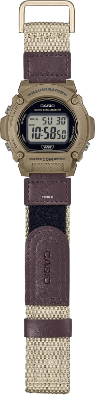 Casio,Standard 48.10x47.10mm,48.10x47.10mm,Resin,Grey,Quartz,Countdown,Chronograph,Month,Date,Plexi,Glass,Round,W219HB,W219HB-5AV