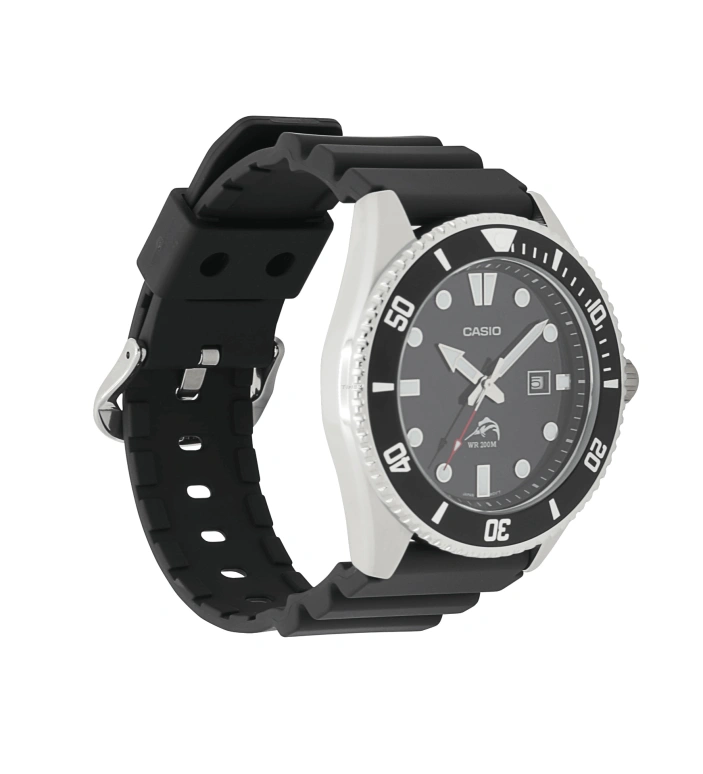 Casio,ANALOGUE 48.50x44.20mm,48.50x44.20mm,Stainless Steel,Aluminium,Black,Quartz,Day,Plexi,Glass,MDV106,MDV106-1A