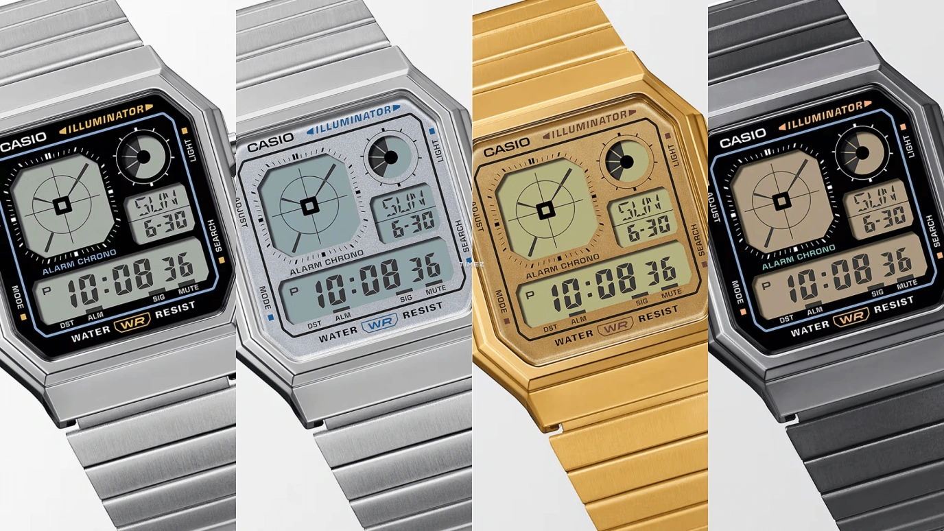 Casio,VINTAGE 40.50x33.90mm,40.50x33.90mm,Resin,Black,Grey,Quartz,Countdown,Chronograph,Month,Date,Plexi,Glass,Square,A130WE,A130WE-1A