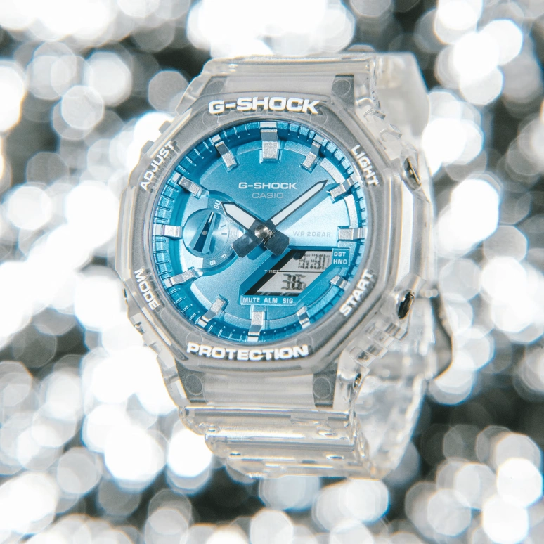 Casio,G-SHOCK 48.50x45.40mm,48.50x45.40mm,Carbon,Resin,Blue,Quartz,Countdown,Chronograph,Month,Date,Hardlex,Octagon,GA2100BM,GA2100BM-7A2