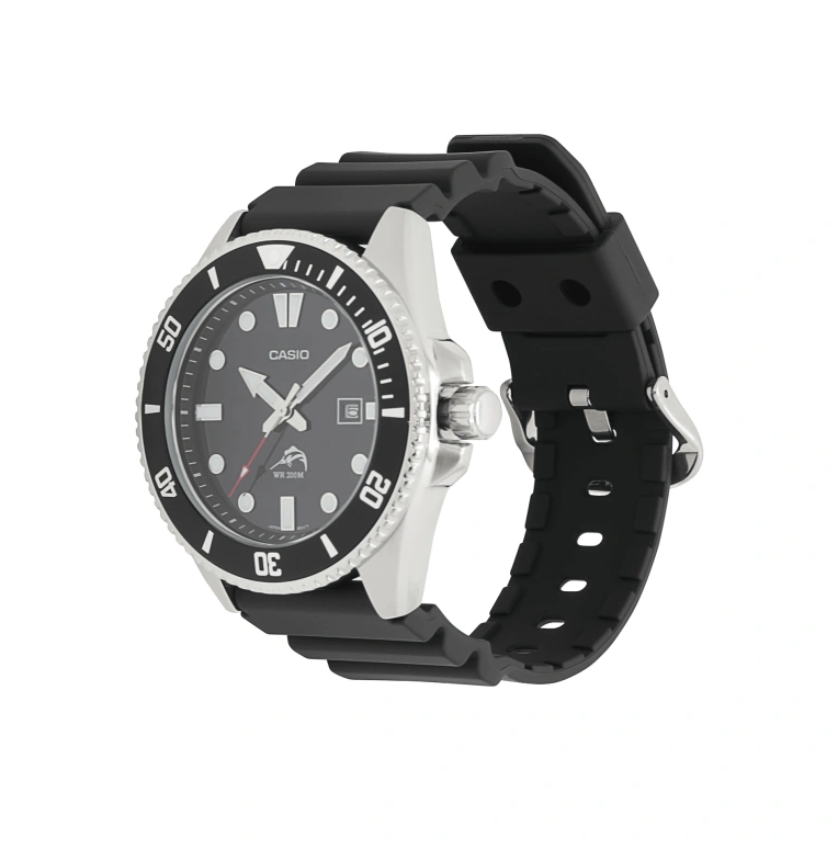 Casio,ANALOGUE 48.50x44.20mm,48.50x44.20mm,Stainless Steel,Aluminium,Black,Quartz,Day,Plexi,Glass,MDV106,MDV106-1A