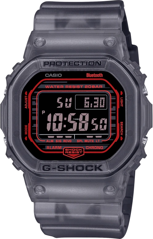 Casio,G-SHOCK 48.90x42.80mm,48.90x42.80mm,Resin,Black,Red,Quartz,Countdown,Chronograph,Month,Date,Hardlex,Square,DWB5600G,DWB5600G-1