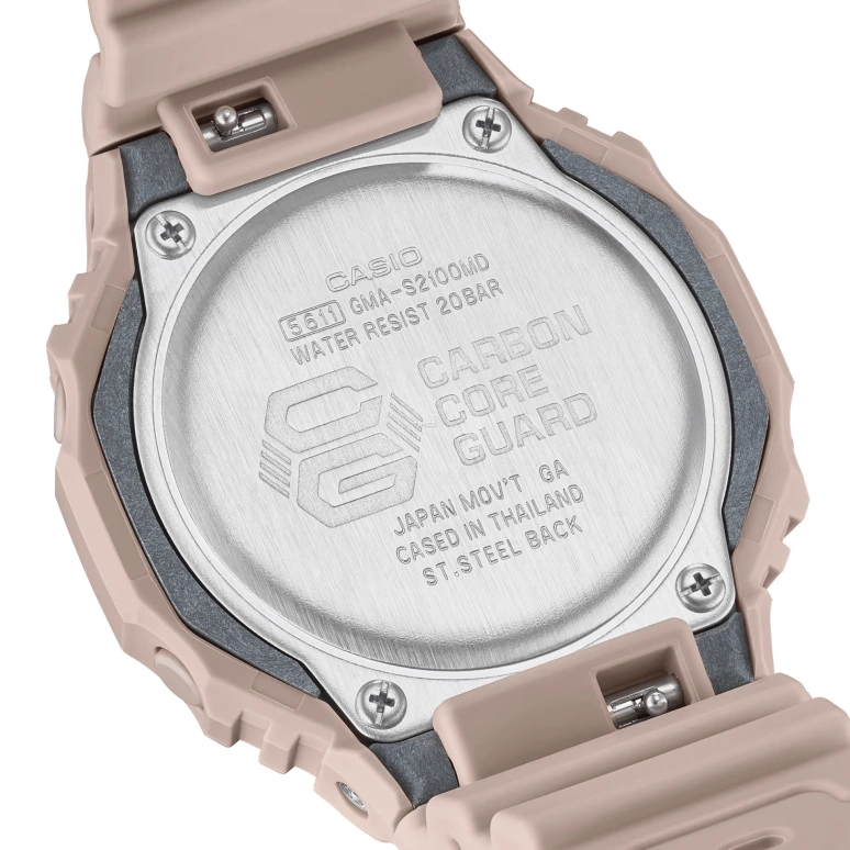 Casio,G-SHOCK 42.90mm,42.90mm,Carbon,Resin,Rose Gold,Quartz,Countdown,Chronograph,Month,Date,Hardlex,Octagon,GMAS2100MD4A