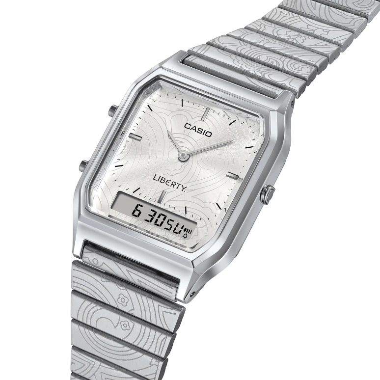 Casio,VINTAGE 38.80x29.80mm,38.80x29.80mm,Resin,Silver,Quartz,Chronograph,Month,Date,Day,Plexi,Glass,Square,AQ230ELT,AQ230ELT-7A