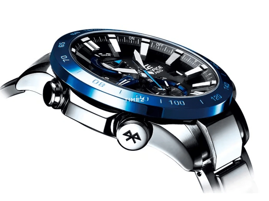 Casio,EDIFICE 49.20mm,49.20mm,Stainless Steel,Black,Quartz,Countdown,Date,Day,Power Reserve Indicator,Hardlex,Round,EQB800DB,EQB800DB-1A