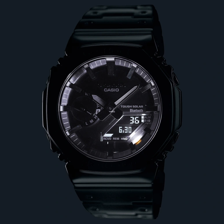 Casio,G-SHOCK 44.40mm,44.40mm,Stainless Steel,Black,Quartz,Countdown,Chronograph,Month,Date,Hardlex,Octagon,GMB2100D,GMB2100D-1A