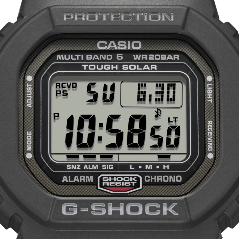 Casio,5600 48.90x42.80mm,48.90x42.80mm,Stainless Steel,Black,Grey,Quartz,Countdown,Chronograph,Month,Date,Hardlex,Square,GW5000U,GW5000U-1