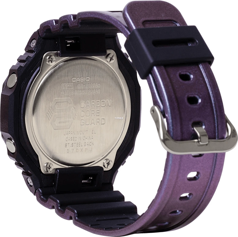 Casio,G-SHOCK 48.50x45.40mm,48.50x45.40mm,Carbon,Resin,Purple,Quartz,Countdown,Chronograph,Month,Date,Hardlex,Octagon,GA2100AH,GA2100AH-6A