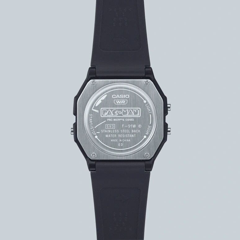 Casio,Standard 38.20x35.20mm,38.20x35.20mm,Bio-sourced,Resin,Grey,Black,Quartz,Chronograph,Date,Day,Hour Strike,Plexi,Square,F91WPC,F91WPC-1A