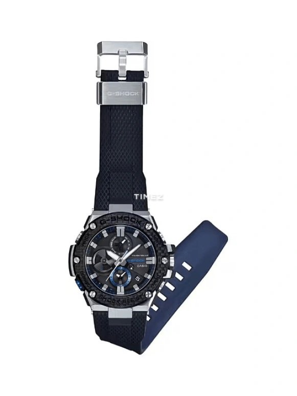 Casio,G-STEEL 53.80mm,53.80mm,Resin,Stainless Steel,Carbon,Black,Quartz,Countdown,Chronograph,Day,Dule Time,Sapphire,Round,GSTB100XA,GSTB100XA-1A