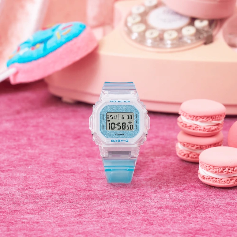 Casio,BGD-565 42.10x37.90mm,42.10x37.90mm,Resin,Blue,Quartz,Countdown,Chronograph,Month,Date,Hardlex,Square,BGD565GC,BGD565GC-2
