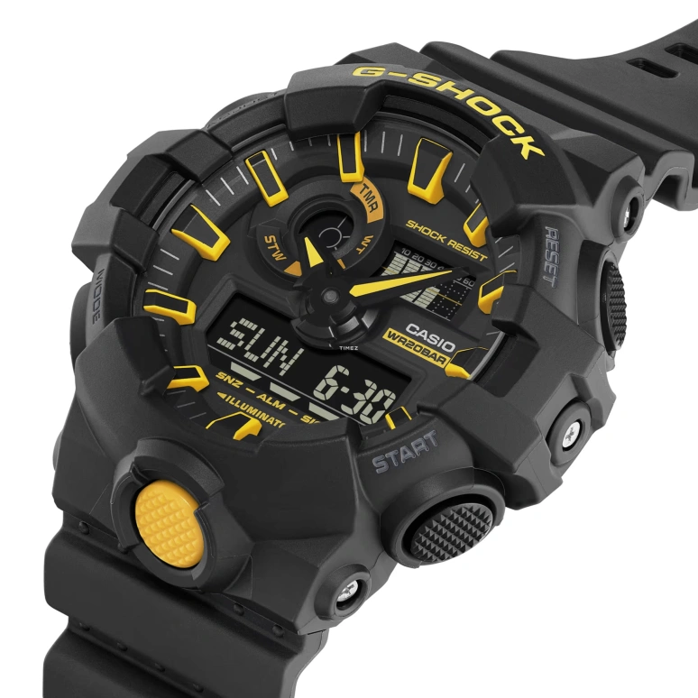 Casio,G-SHOCK 53.40mm,53.40mm,Resin,Black,Quartz,Countdown,Chronograph,Month,Date,Hardlex,Round,GA700CY,GA700CY-1A