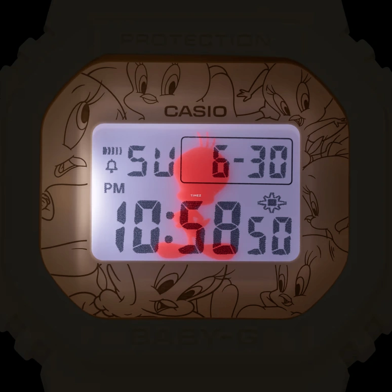 Casio,BGD-565 42.10x37.90mm,42.10x37.90mm,Resin,White,Grey,Quartz,Countdown,Chronograph,Month,Date,Hardlex,Square,BGD565TW,BGD565TW-5
