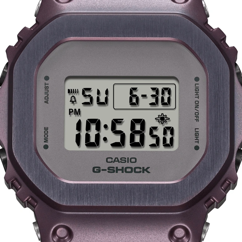 Casio,G-SHOCK 43.80x38.40mm,43.80x38.40mm,Resin,Grey,Purple,Quartz,Countdown,Chronograph,Month,Date,Hardlex,Square,GMS5600MF,GMS5600MF-6
