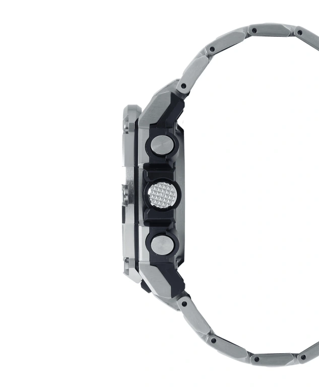 Casio,G-STEEL 50.30mm,50.30mm,Resin,Grey,Black,Quartz,Countdown,Chronograph,Month,Date,Hardlex,Round,GSTB300E,GSTB300E-5A