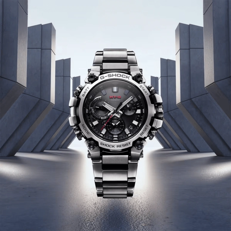 Casio,MTG 51.90x50.90mm,51.90x50.90mm,Stainless Steel,Black,Quartz,Countdown,Chronograph,Month,Date,Hardlex,Round,MTGB3000D,MTGB3000D-1A