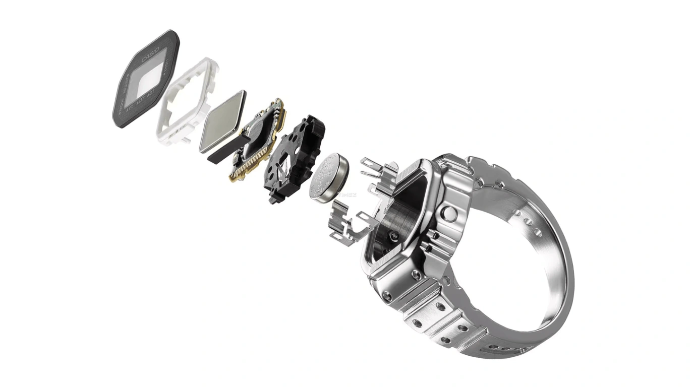 Casio,Other 25.20x19.50mm,25.20x19.50mm,Stainless Steel,Black,Grey,Quartz,Chronograph,Month,Date,Day,Hardlex,Octagon,CRW001,CRW001-1