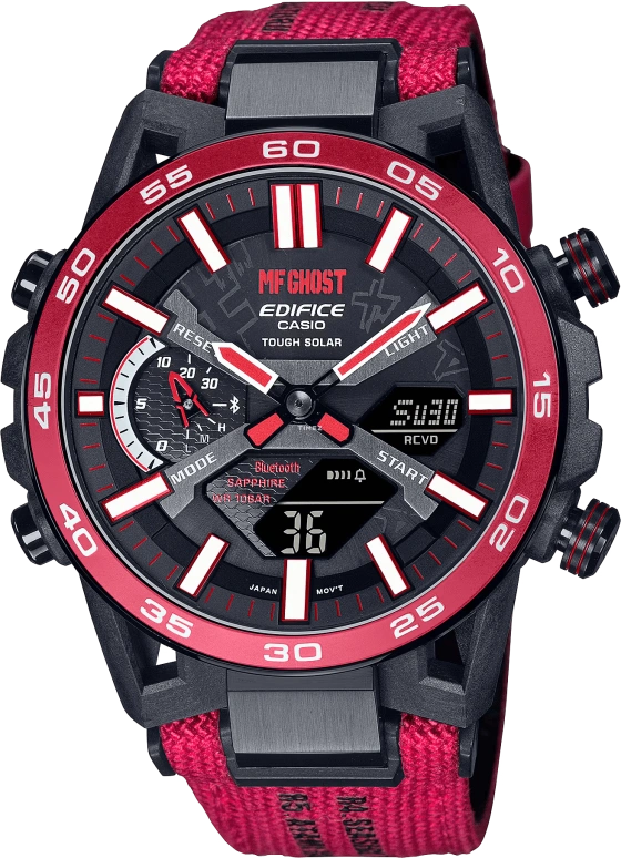 Casio,EDIFICE 51x47.80mm,51x47.80mm,Resin,Stainless Steel,Black,Quartz,Countdown,Chronograph,Date,Day,Hardlex,Round,ECB2000MFG1A