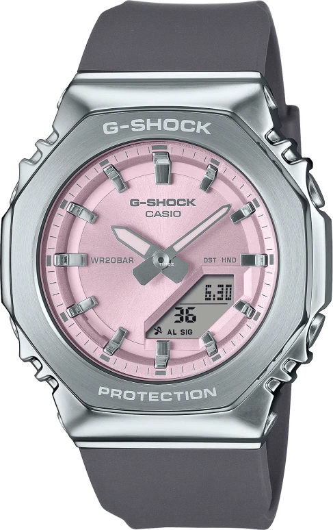 Casio,G-SHOCK 45.90x40.50mm,45.90x40.50mm,Resin,Pink Red,Quartz,Countdown,Chronograph,Month,Date,Hardlex,Octagon,GMS2110,GMS2110-4A