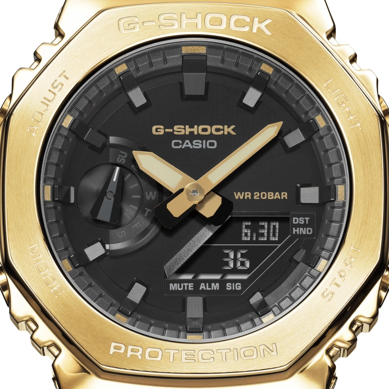 Casio,G-STEEL 49.30x44.40mm,49.30x44.40mm,Resin,Black,Quartz,Countdown,Chronograph,Month,Date,Hardlex,Octagon,GM2100G,GM2100G-1A9