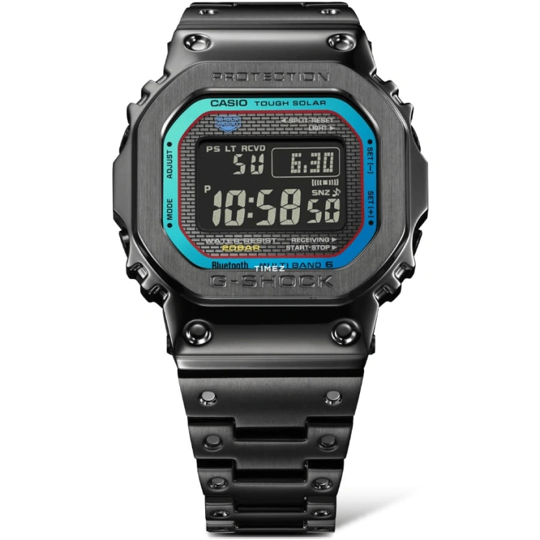 Casio,G-SHOCK 49.30x43.20mm,49.30x43.20mm,Stainless Steel,Black,Quartz,Countdown,Chronograph,Month,Date,Square,GMW,GMW-B5000BPC-1