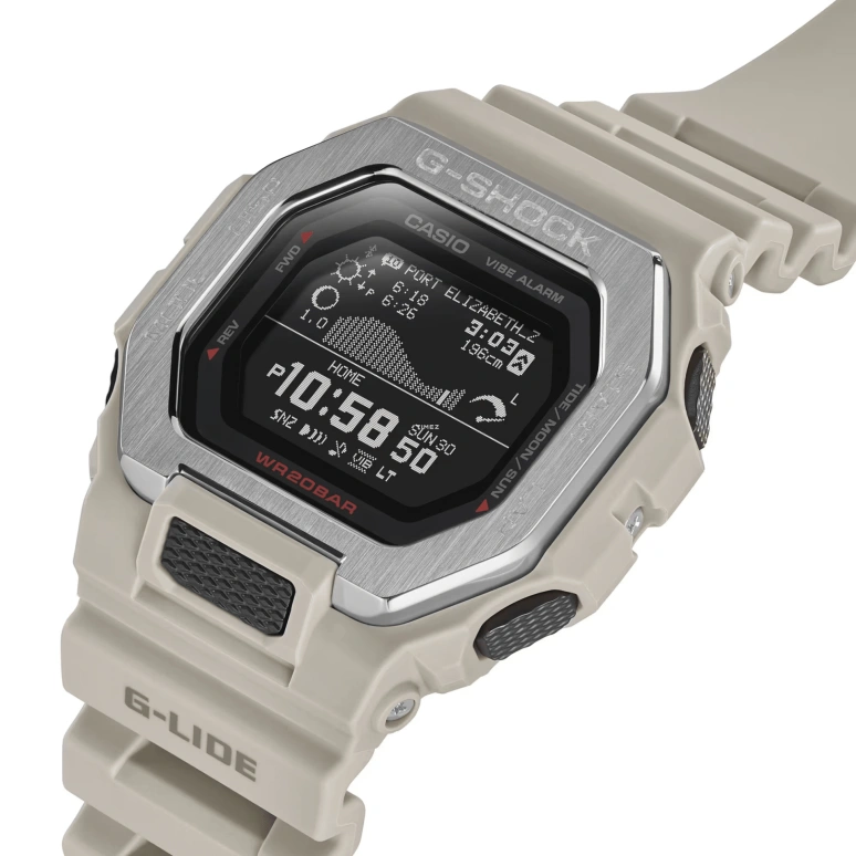 Casio,G-LIDE 50.90x46mm,50.90x46mm,Bio-sourced,Resin,Black,Quartz,Countdown,Chronograph,Month,Date,Hardlex,Square,GBX100,GBX100-8