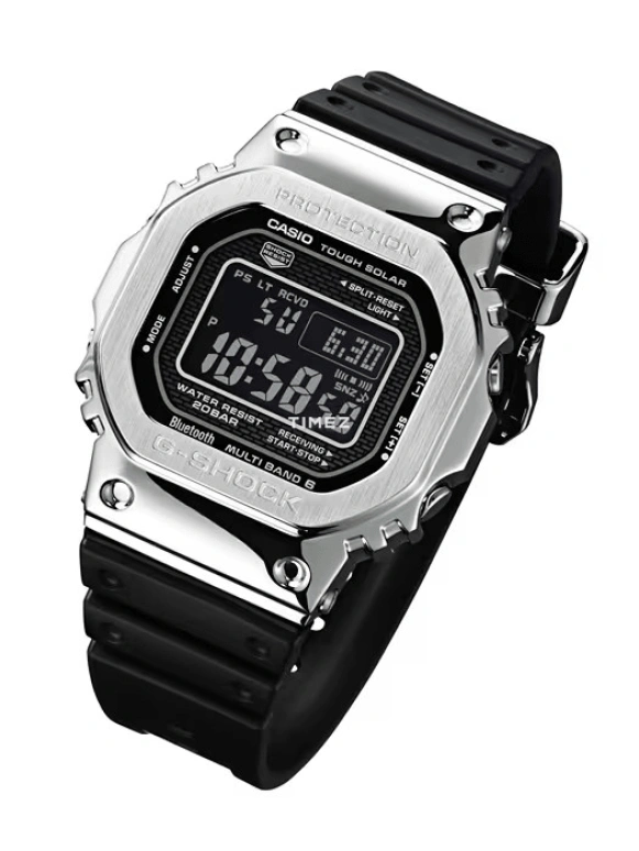 Casio,G-SHOCK 49.20x43.20mm,49.20x43.20mm,Stainless Steel,Black,Quartz,Countdown,Chronograph,Month,Date,Hardlex,Square,GMWB5000,GMWB5000-1