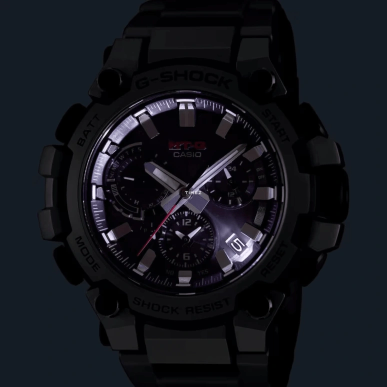 Casio,MTG 51.90x50.90mm,51.90x50.90mm,Stainless Steel,Black,Quartz,Countdown,Chronograph,Month,Date,Hardlex,Round,MTGB3000D,MTGB3000D-1A