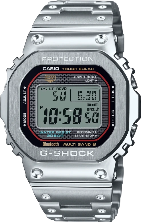 Casio,G-SHOCK 49.30x43.20mm,49.30x43.20mm,Stainless Steel,Black,Quartz,Countdown,Chronograph,Month,Date,Hardlex,Square,GMWB5000D,GMWB5000D-1C