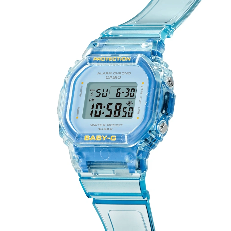 Casio,BGD-565 42.10x37.90mm,42.10x37.90mm,Resin,Blue,Grey,Quartz,Countdown,Chronograph,Month,Date,Hardlex,Square,BGD565SJ,BGD565SJ-2