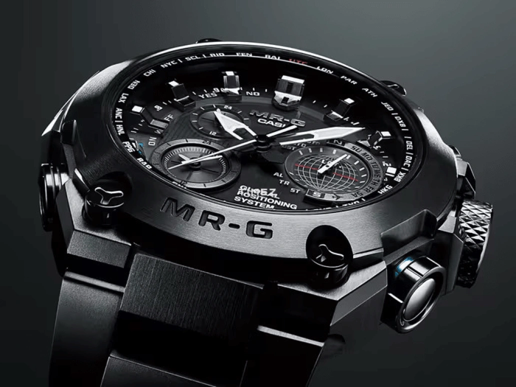 Casio,MR-G 49.80mm,49.80mm,Titanium,Black,Quartz,Countdown,Chronograph,Date,Day,Sapphire,Round,MRGG1000B,MRGG1000B-1A
